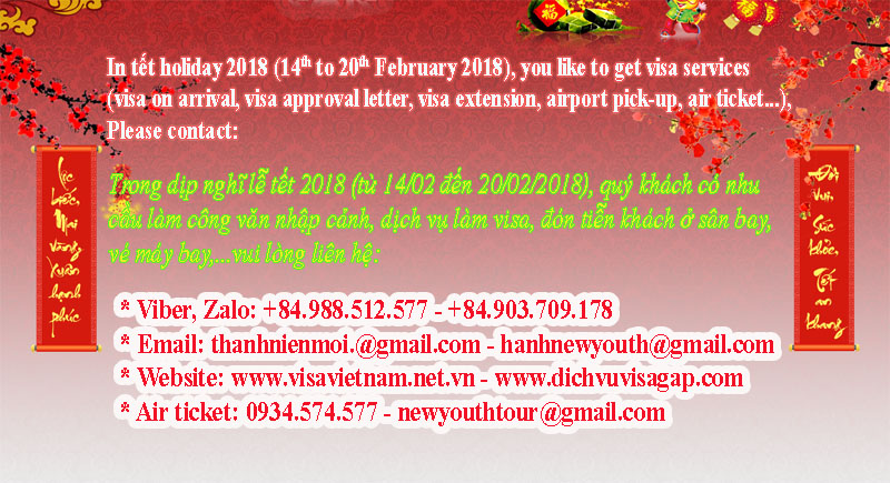 Vietnam visa services in tết holiday 2018